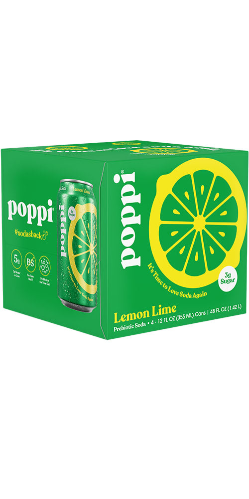 Wholesale Poppi Soda 6/4Pk 12Oz Lemon Lime-24 Ct Case Bulk