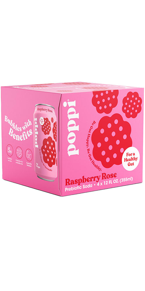Wholesale Poppi Soda 6/4Pk 12Oz Raspberry Rose- Bulk
