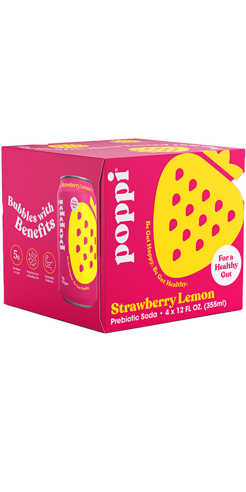 Wholesale Poppi Soda 6/4Pk 12Oz Strawberry Lemon-24 Ct Case Bulk