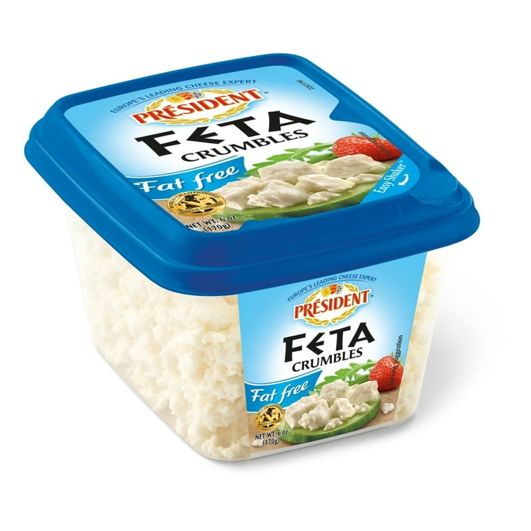 President Fat Free Feta Cheese Crumbles 6 oz