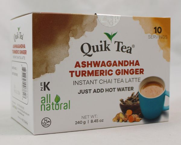 Wholesale Quik Tea Ashwagandha Turmeric Ginger Chai 8.5 Oz- Bulk