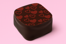 Wholesale Nirvana Bulk Case of Dark Chocolates with Red Heart Stencils and Salted Butter Filling (Approximately Sixty Pieces) 2.2 LB- Bulk