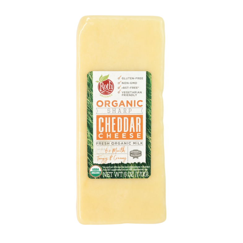 Wholesale Roth Organic Sharp Cheddar 6oz EW Cheese 6 OZ- Bulk