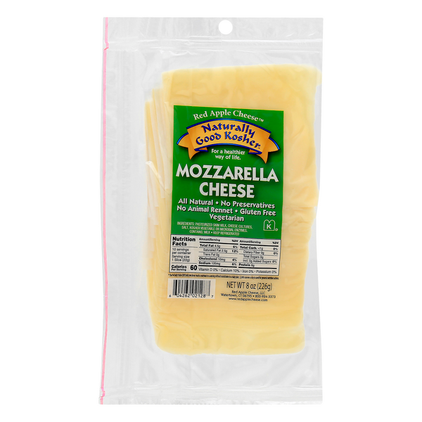 Naturally Good Kosher Mozzarella Cheese Natural 8oz 12ct