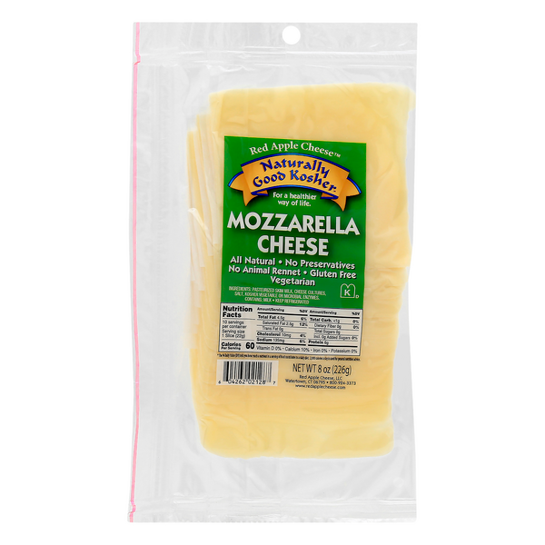 Wholesale Naturally Good Kosher Mozzarella Cheese Natural 8 oz-12ct Case Bulk