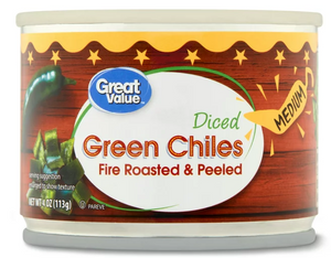 Wholesale Great Value Canned Medium Diced Green Chiles 4oz 50ct-50ct case Bulk