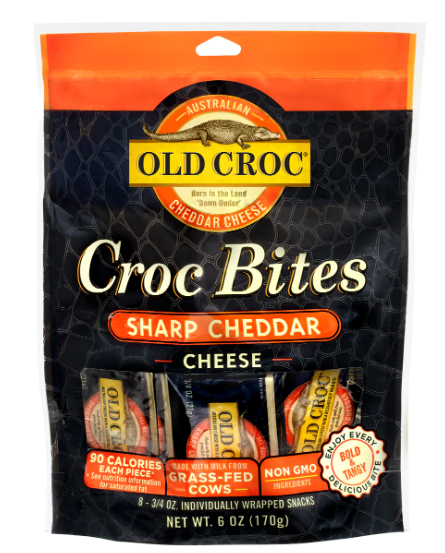 Old Croc Bites Sharp Cheddar Cheese Snack 6 oz Bag