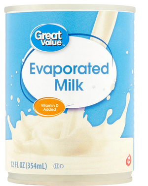 Wholesale Great Value Evaporated Milk Liquid 12oz Can-34ct case Bulk