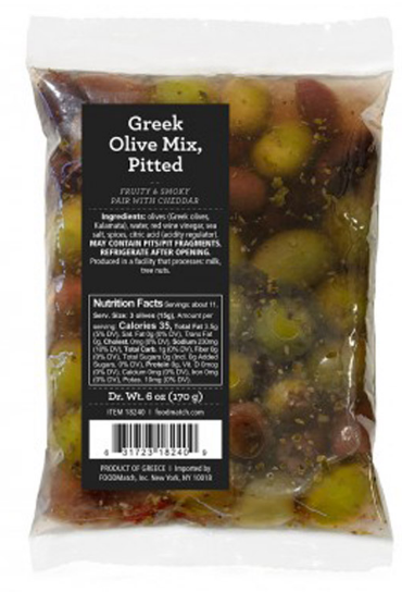 Divina Pouches Pitted Greek Olive Mix 6oz Bag