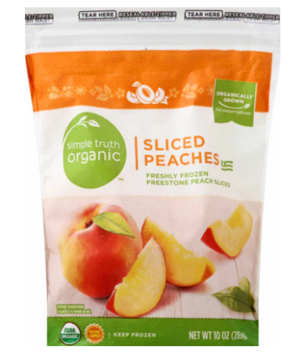 Wholesale Simple Truth Organic Frozen Sliced Peaches 10oz Bag- Bulk