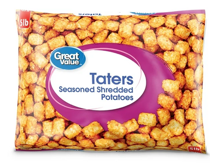 Wholesale Great Value Taters Seasoned Shredded Potatoes 80oz Bag- Bulk