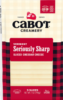 Wholesale Cabot Creamery Seriously Sharp Cheddar Cheese 7oz Pack- Bulk