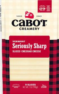 Wholesale Cabot Creamery Seriously Sharp Cheddar Cheese 7oz Pack-12ct Case Bulk