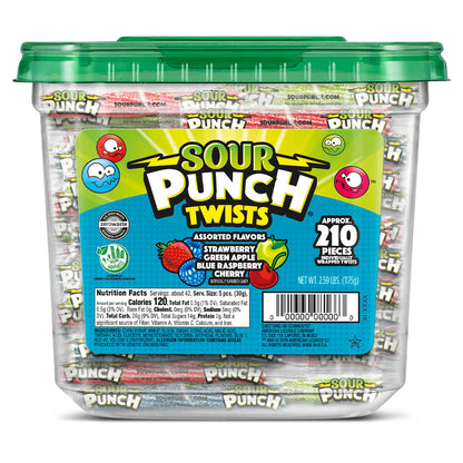 Sour Punch 3 Individually Wrapped Assorted Twists 2.59 Lbs