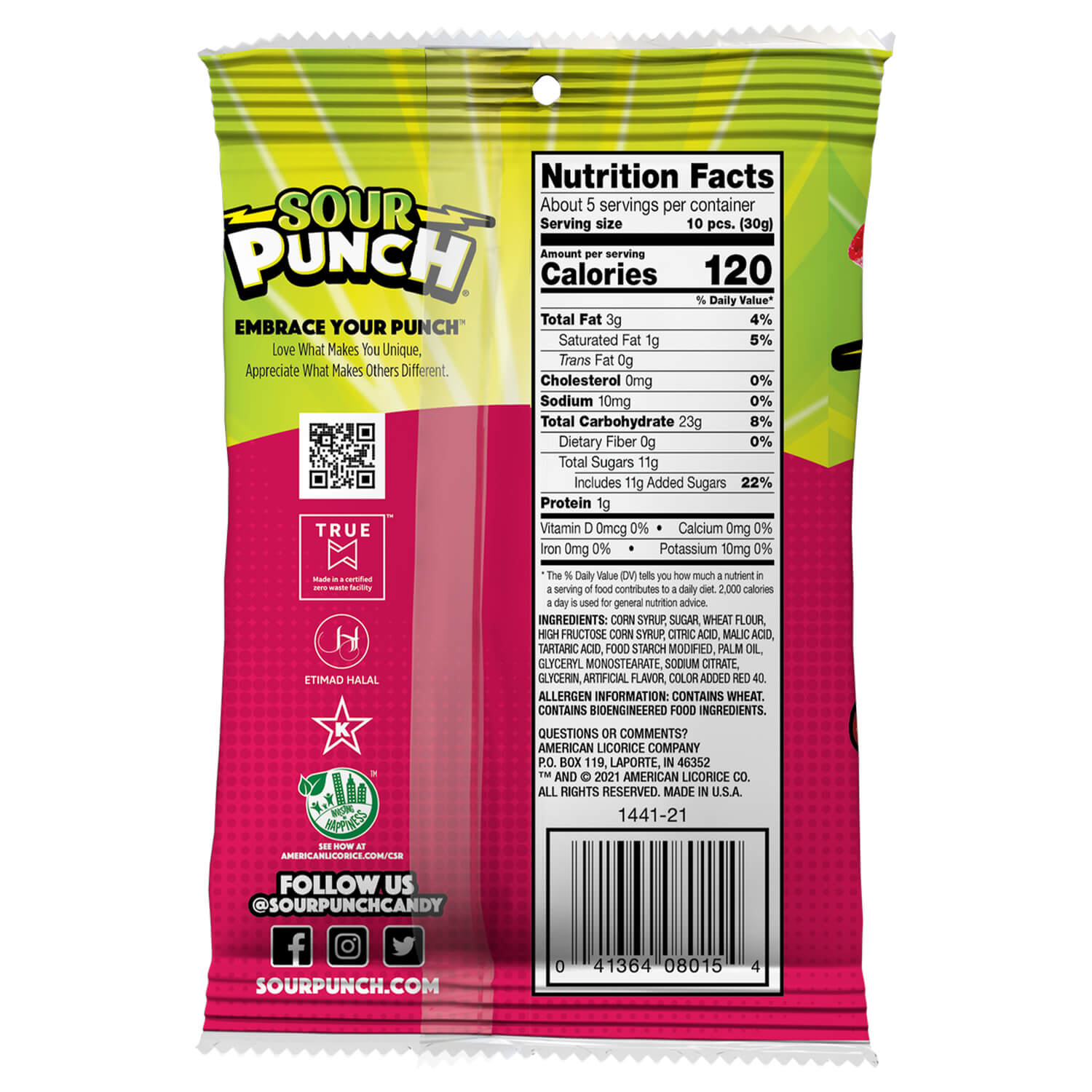 Wholesale Sour Punch Bites® Sour Strawberry 5oz Candy- Bulk
