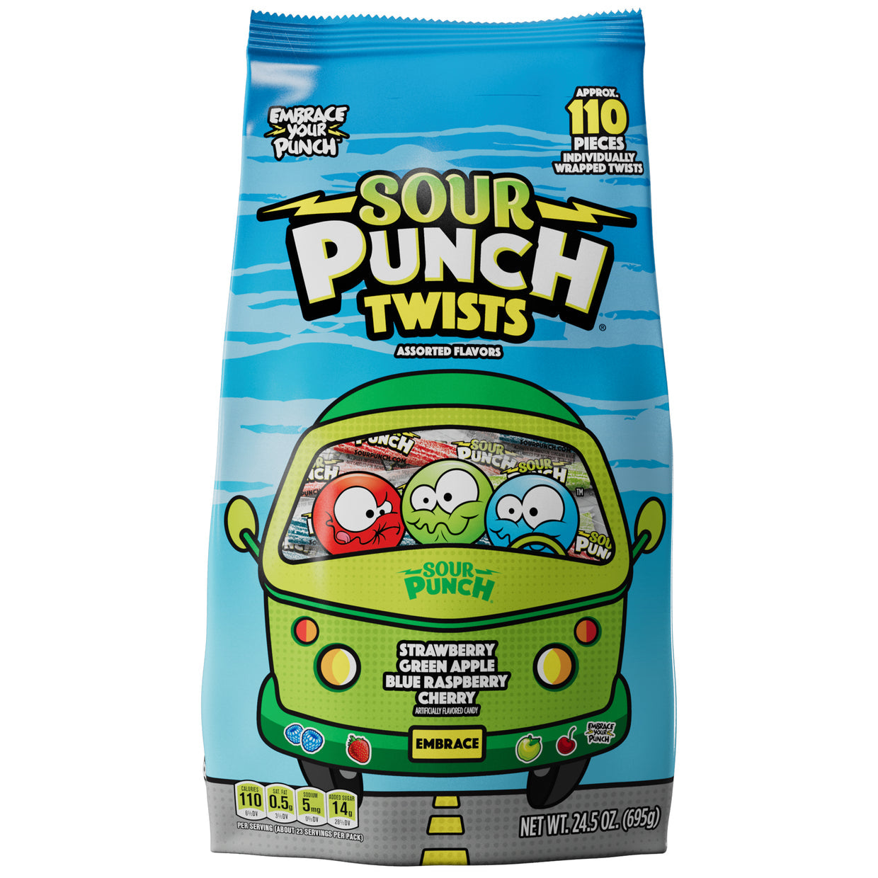 Wholesale Sour Punch Twists Gusseted Bag 24.5 oz Bulk