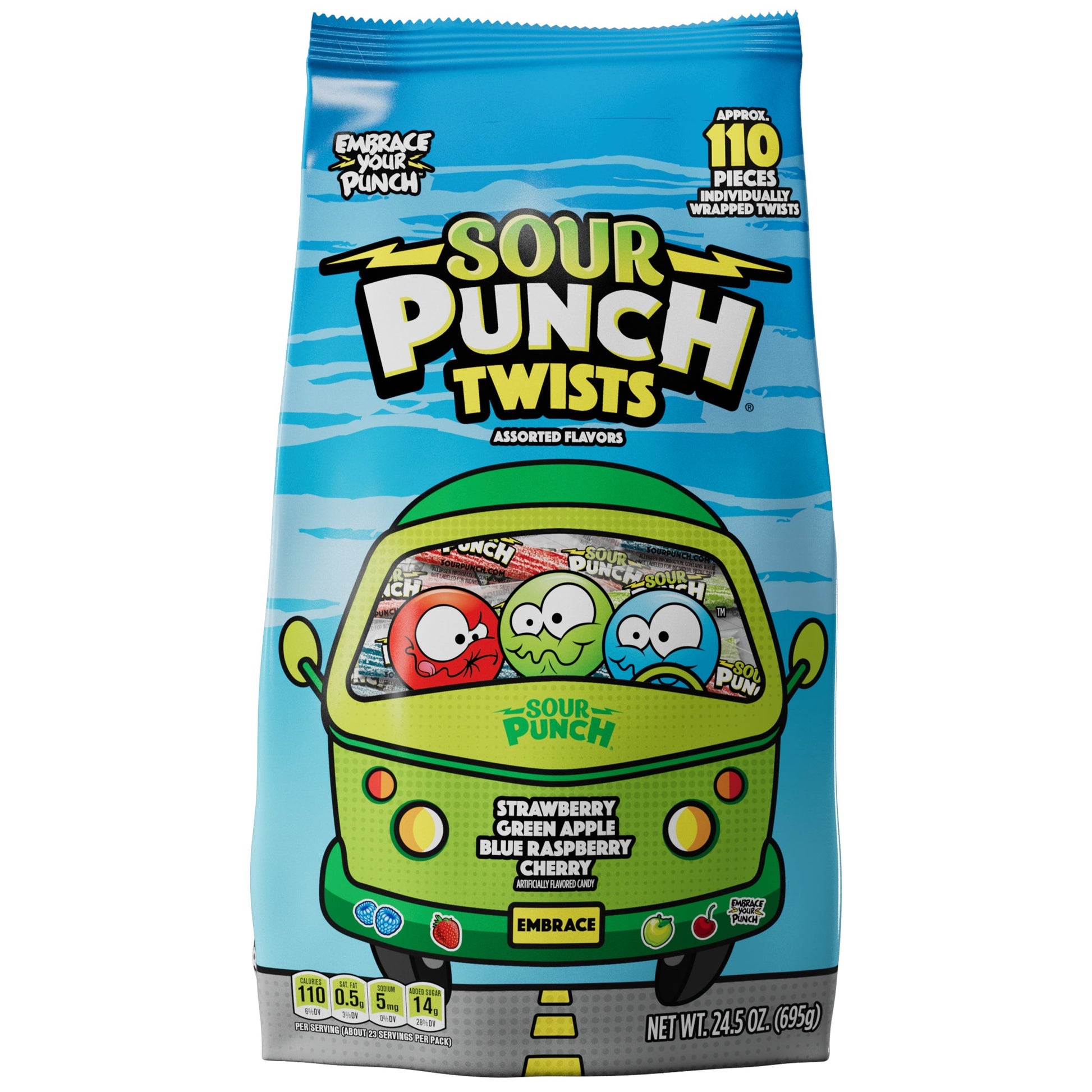 Wholesale Sour Punch SOUR PUNCH® Individually Wrapped Twists Assorted Flavors 24.5oz Bags- Bulk
