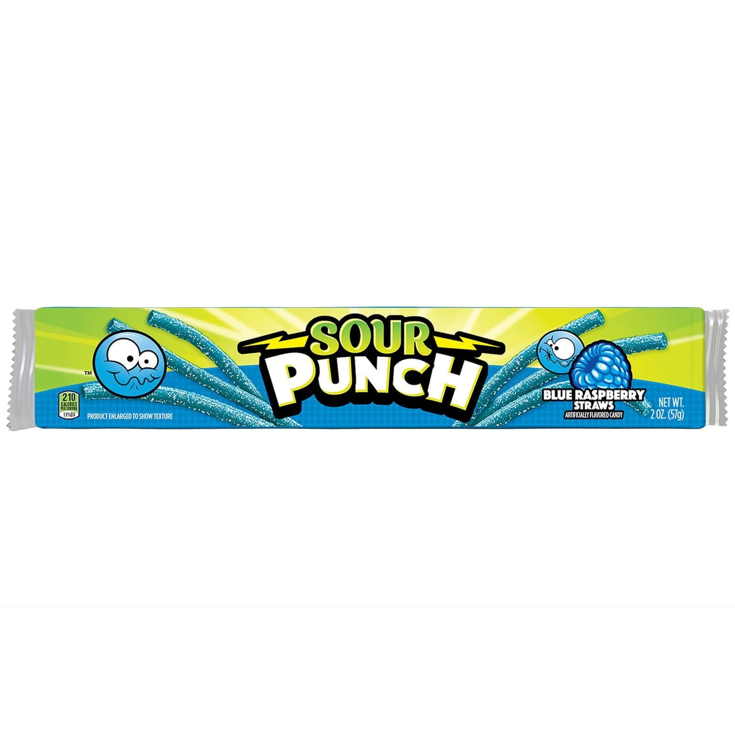Wholesale Sour Punch Blue Raspberry Straws 24 Pack 2oz Bags- Bulk