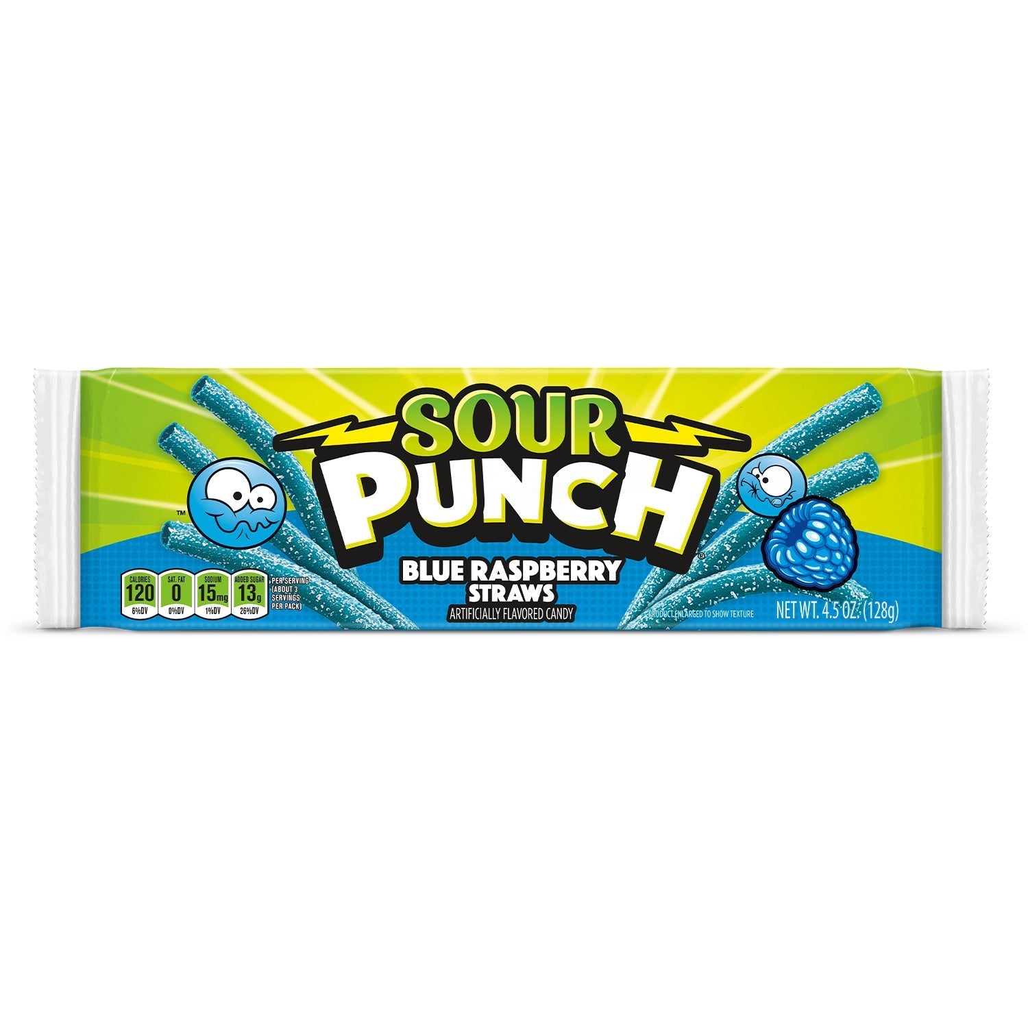 Sour Punch Blue Raspberry Straws 4.5oz