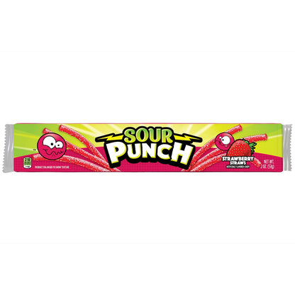 Wholesale Sour Punch Strawberry Straws 24 Pack 2oz Bags- Bulk