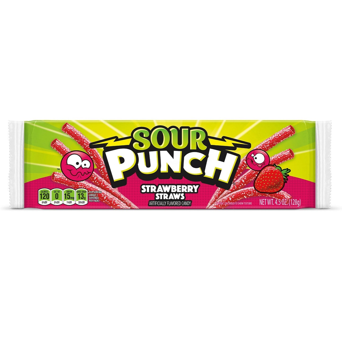 Wholesale Sour Punch Strawberry Sour Straws 4.5oz- Bulk
