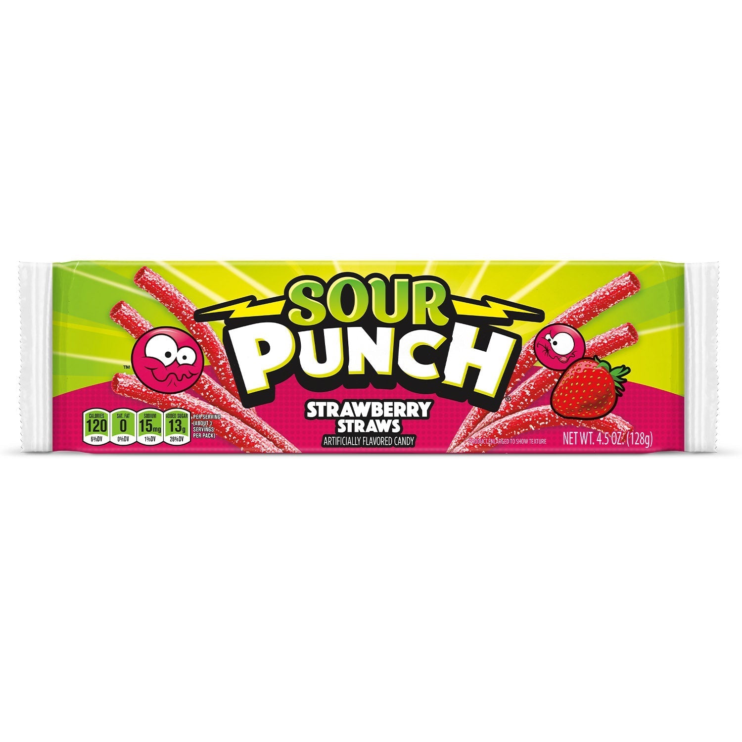 Wholesale Sour Punch Strawberry Sour Straws 4.5oz- Bulk
