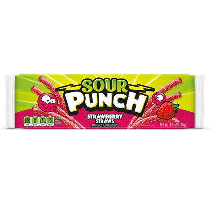 Wholesale Sour Punch Strawberry Sour Straws 4.5oz- Bulk
