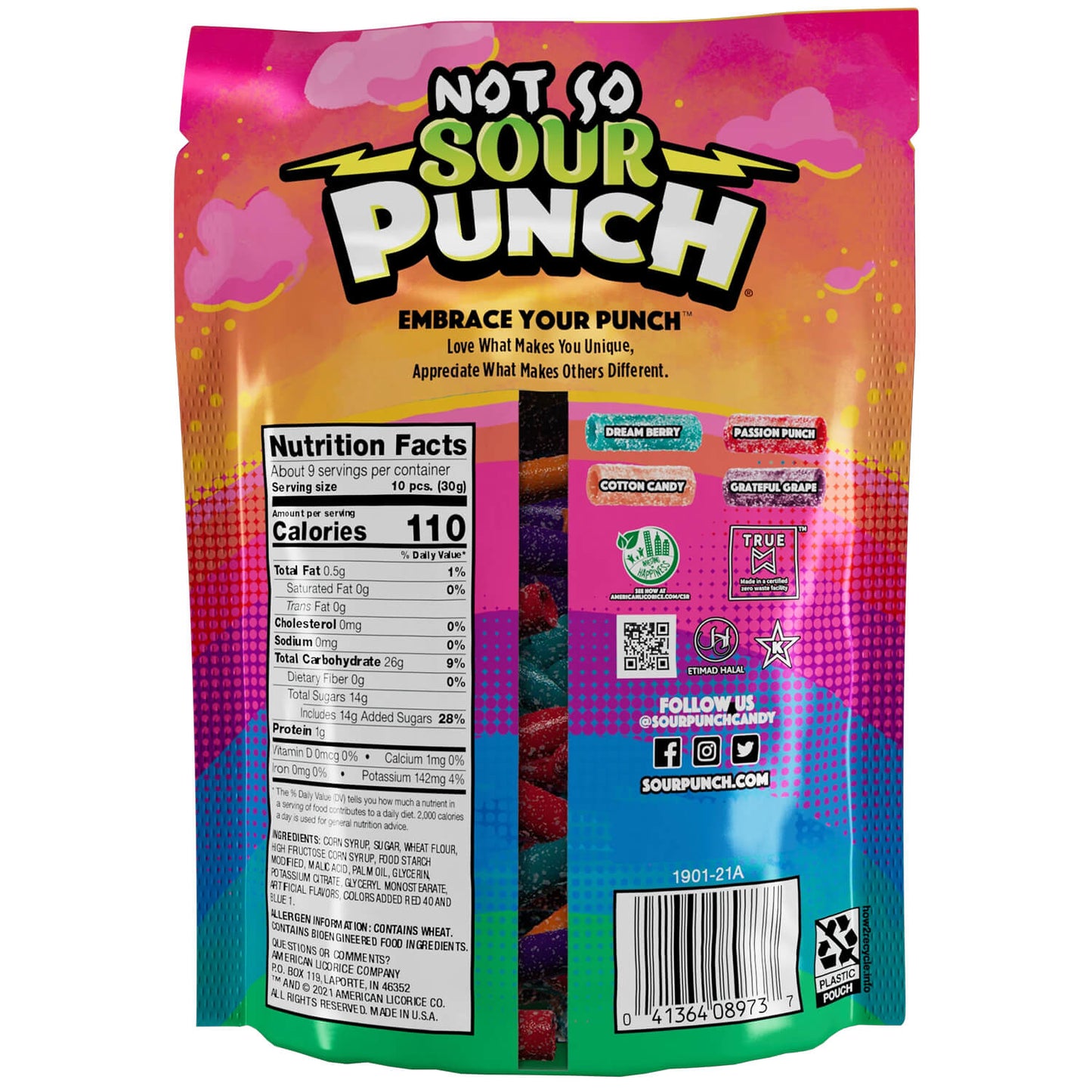 Wholesale Sour Punch Sweet Bites Assorted Flavors 9oz Stand Up Bags- Bulk