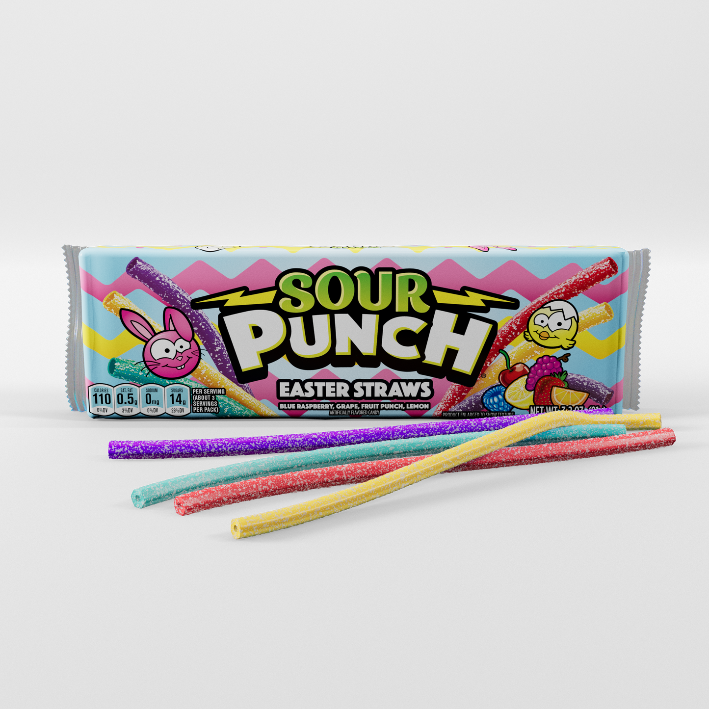 Wholesale Sour Punch Easter Straws 3.2oz Trays- Bulk