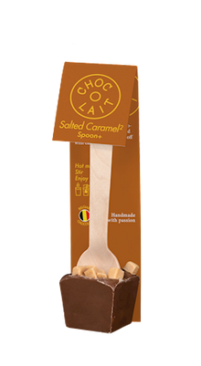 Wholesale Milk Spoon+ With Salted Double Caramel In Cello Bag In Display- Bulk