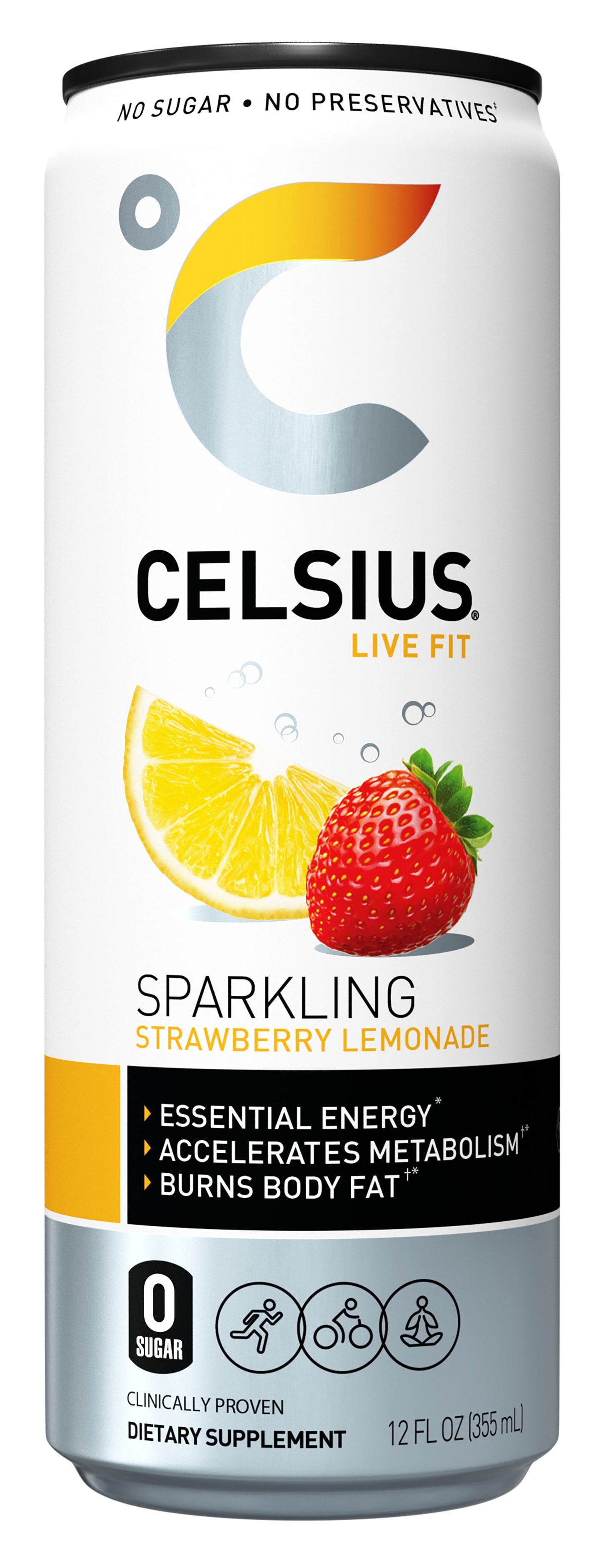 Celsius 12/12 Oz Sparkling Strawberry Lemonade