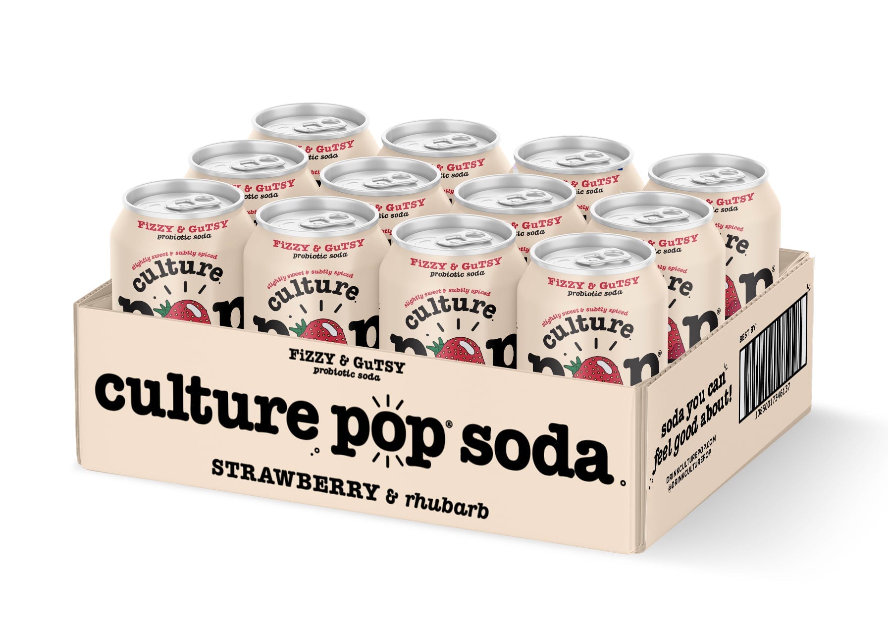 Wholesale Culture Pop 12/12 Oz Strawberry-12 Ct Case Bulk