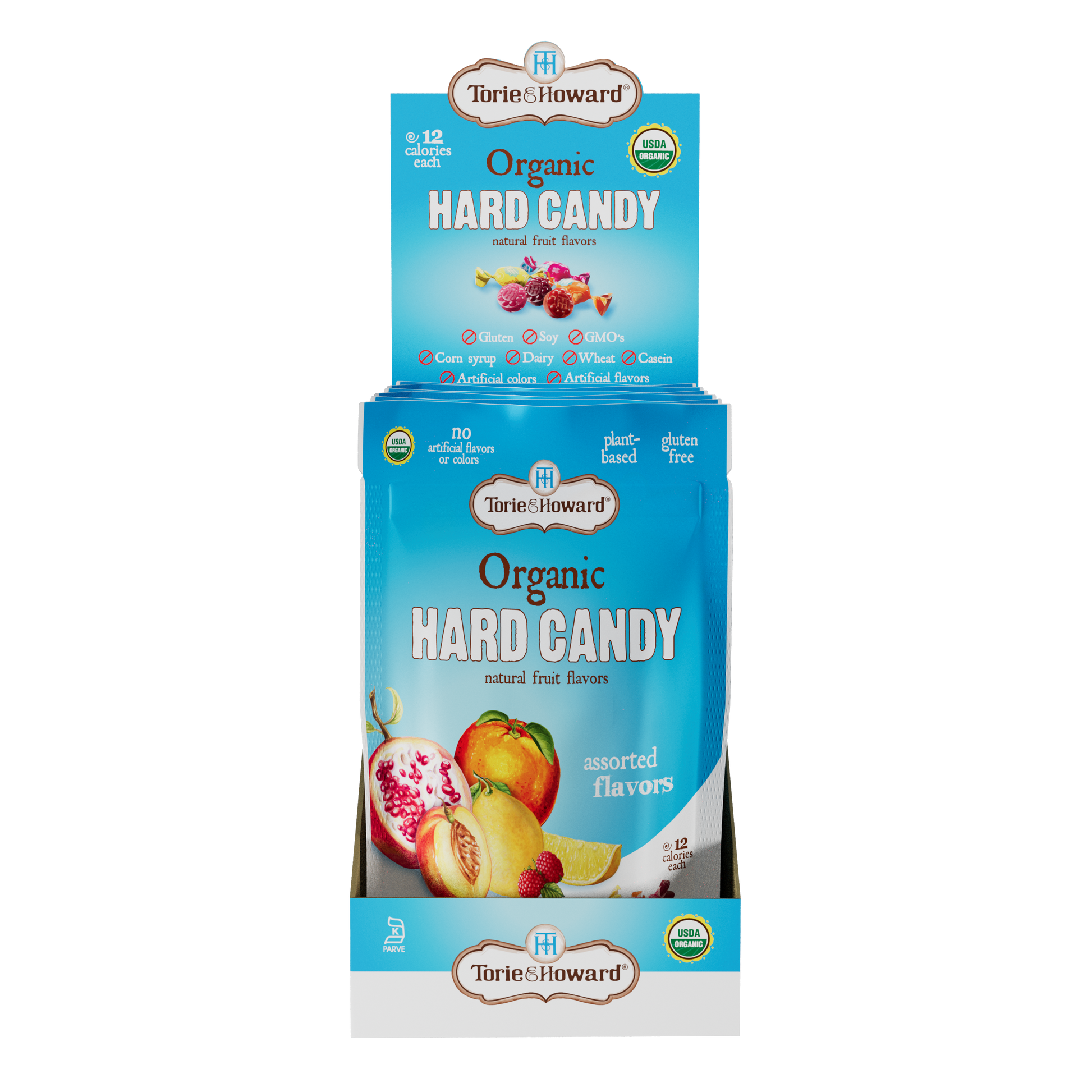 Wholesale Torie & Howard Assorted Organic Hard Candy 3.5Oz Stand Up Bags- Bulk