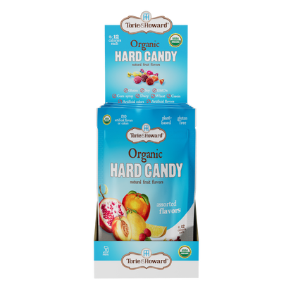 Wholesale Torie & Howard Assorted Organic Hard Candy 3.5Oz Stand Up Bags- Bulk