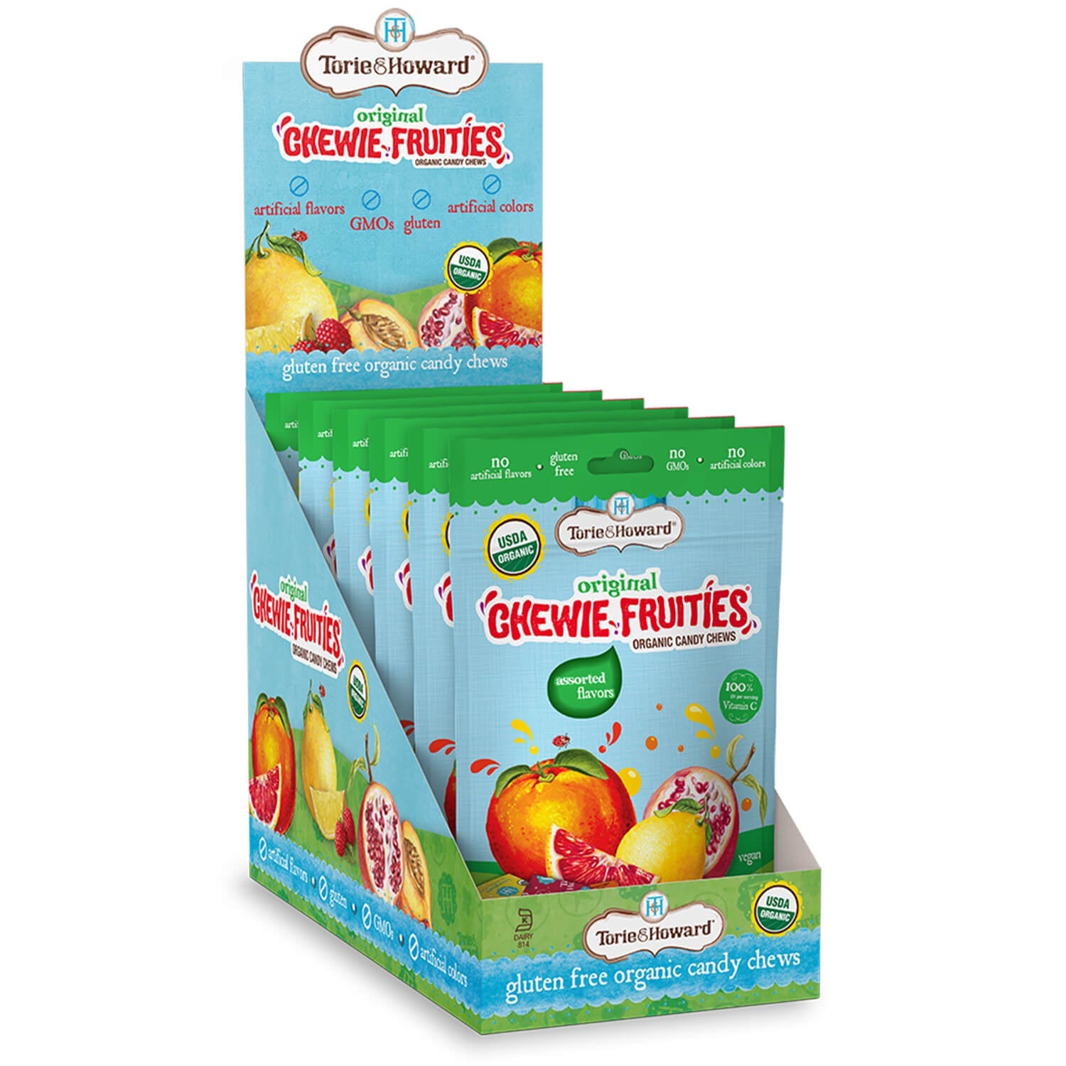 Wholesale Torie & Howard Assorted Original Organic Chewie Fruities® Candy 4 oz Bags Bulk
