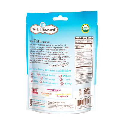 Wholesale Torie & Howard Assorted Organic Hard Candy 3.5Oz Stand Up Bags- Bulk
