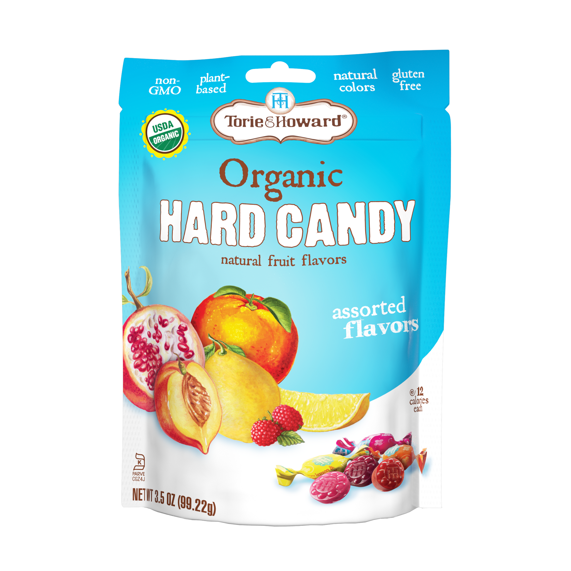Wholesale Torie & Howard Assorted Organic Hard Candy 3.5Oz Stand Up Bags- Bulk