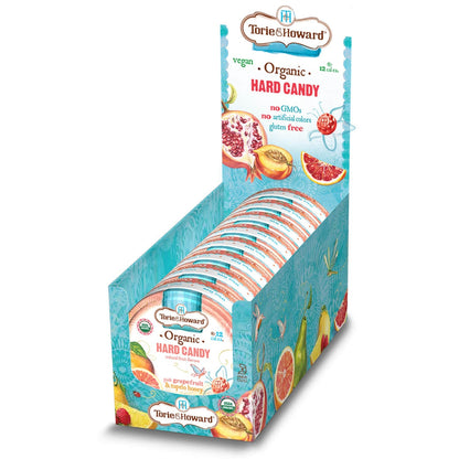 Wholesale Torie & Howard Grapefruit and Tupelo Honey Organic Hard Candy Tins 2oz Tins- Bulk
