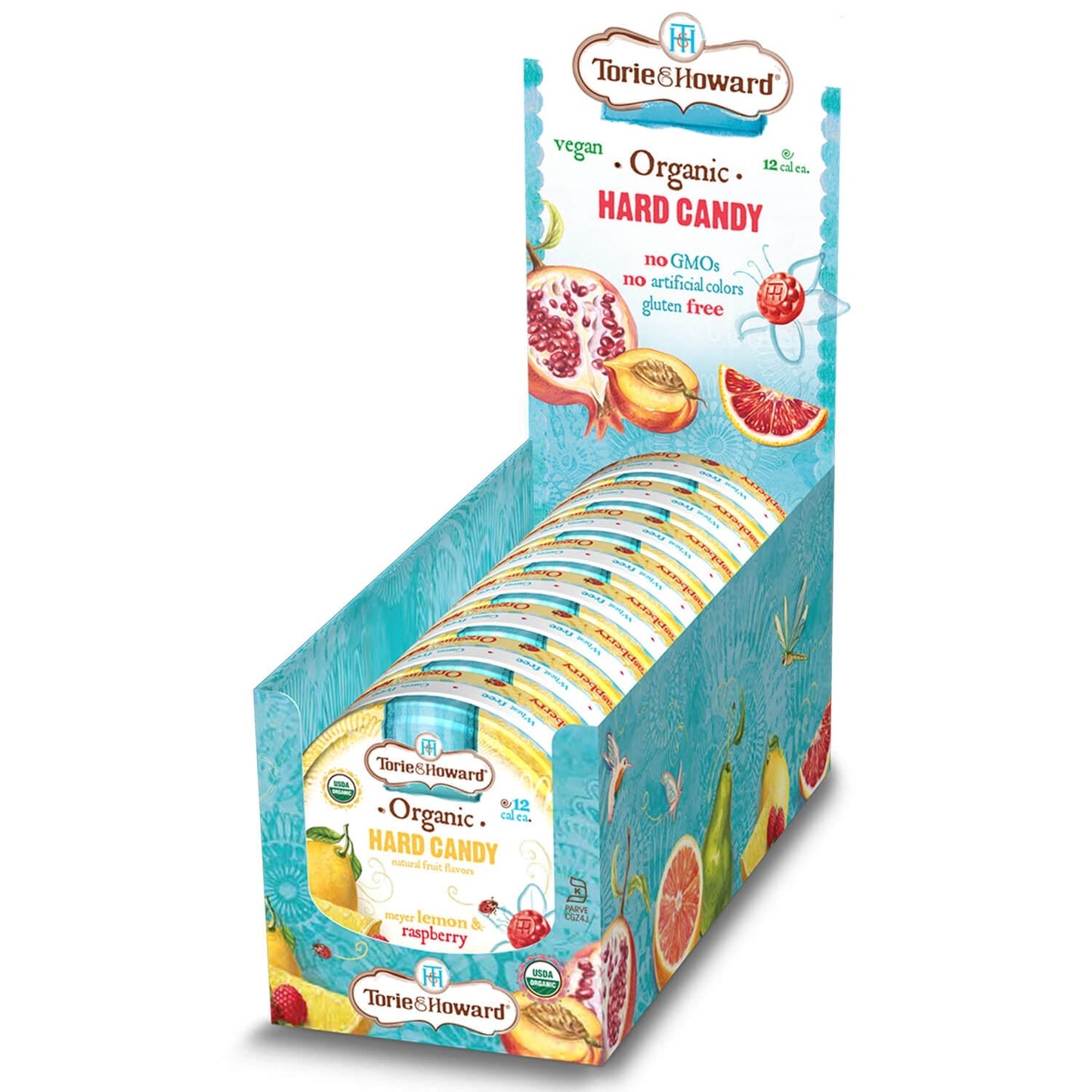 Torie & Howard Meyer Lemon and Raspberry Organic Hard Candy Tins 2oz Tins