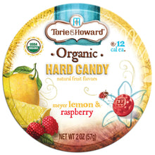 Wholesale Torie & Howard Meyer Lemon and Raspberry Organic Hard Candy Tins 2oz Tins- Bulk
