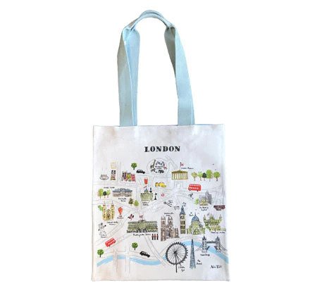 Wholesale Alice Tait Map of London Cloth Shopping Bag- Bulk