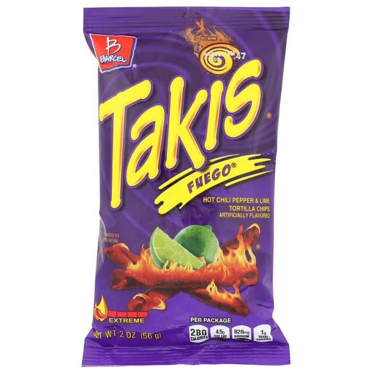 Takis Fuego 9.9 oz Sharing Size Bag, Hot Chili Pepper & Lime Rolled  Tortilla Chips