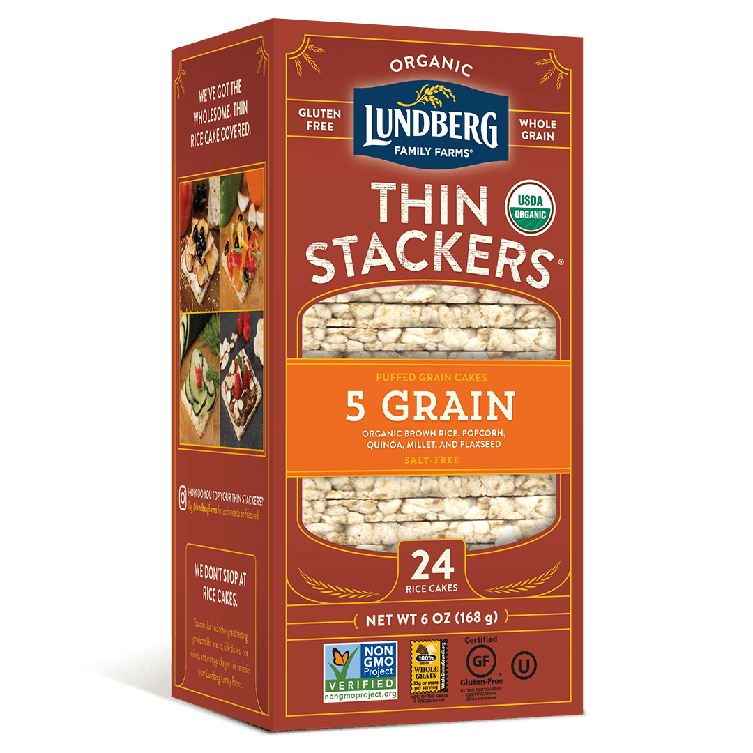 Lundberg Thin Stackers 5 Grain Rice Cakes 6 Oz Pack