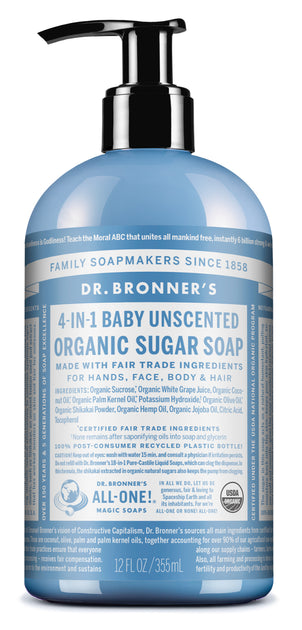 Wholesale Dr. Bronner's Organic Sugar Poap 12oz- Bulk