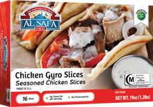 Wholesale Al Safa Halal Chicken Gyro Slices 1.2lb- Bulk