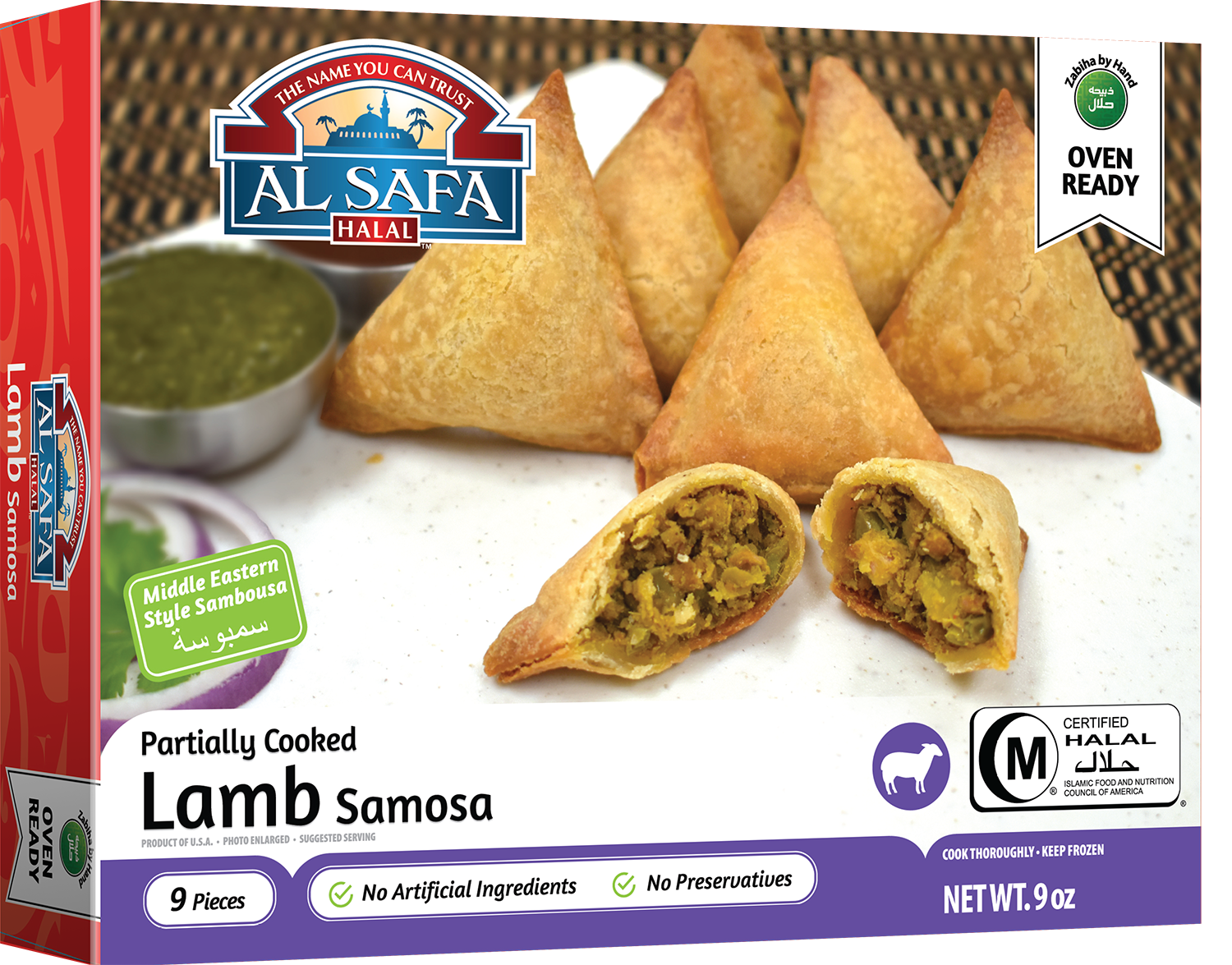 Wholesale Al Safa Halal Lamb Samosa 9oz- Bulk