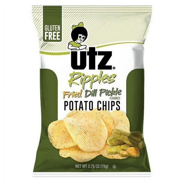 UTZ Ripples Fried Dill Pickle Potato Chips 2.75 Oz