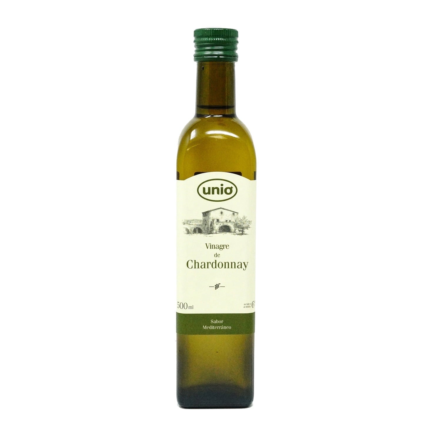 Wholesale Unio Chardonnay Wine Vinegar, 17 fl oz (500 ml) Bottle, Produced in Spain- Bulk