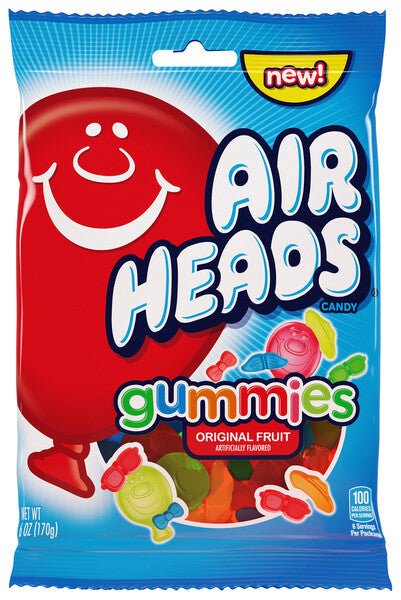 Airheads Original Fruit Gummies 6 Oz Peg Bag - 12 Per Case