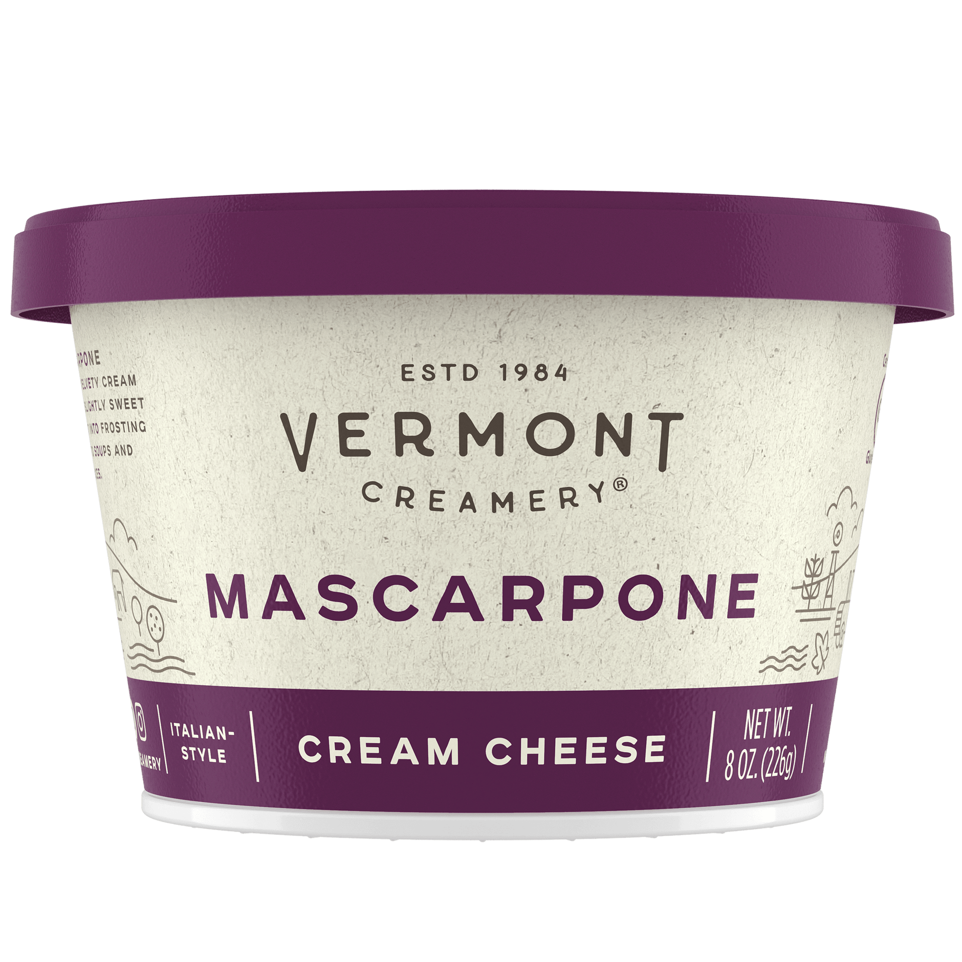 Wholesale Vermont Creamery Mascarpone Cream Cheese 8 oz- Bulk